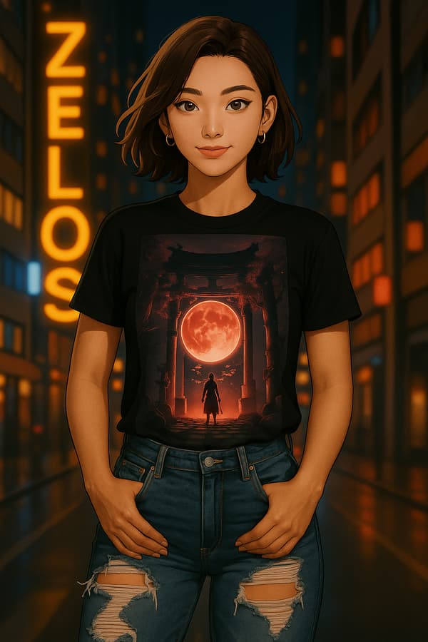 Image front T-shirt lune sang Zelos