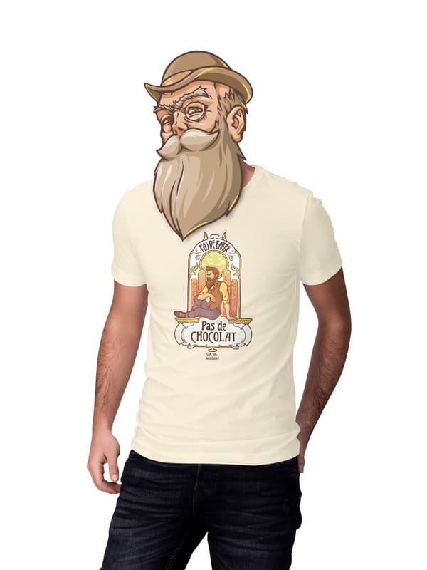 Image front T-shirt "Pas de barbe, pas de chocolat"