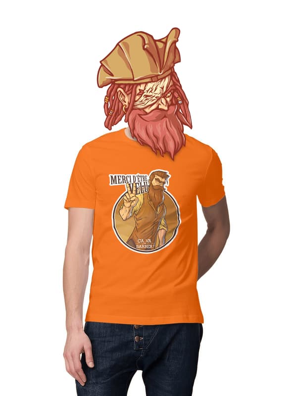 Image front T-shirt "Merci d'être velu"