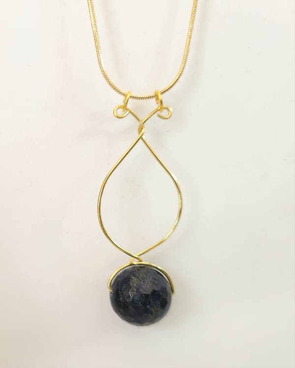 Collier Cléo - Plaqué Or & Lapis-lazuli