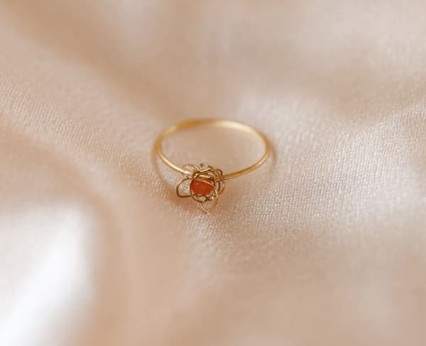 Bague Nid d'Ange - Laiton & Cornaline