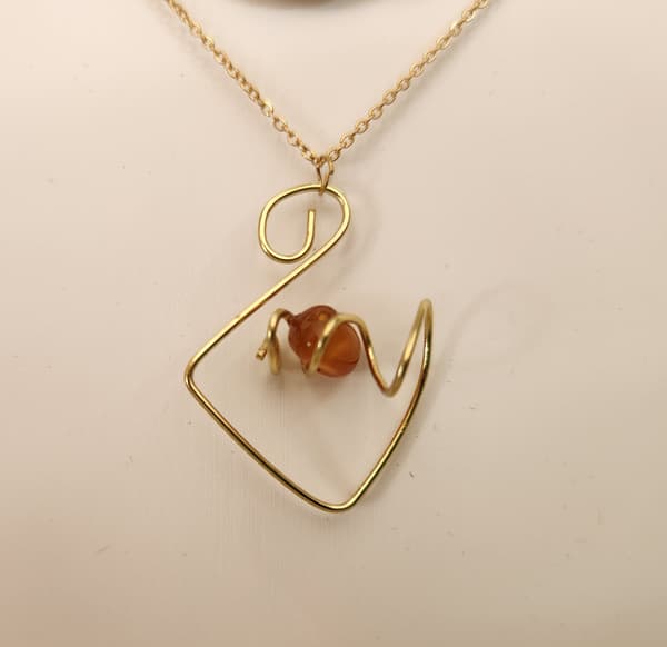 Collier Méline - Plaqué-or, Laiton & Cornaline