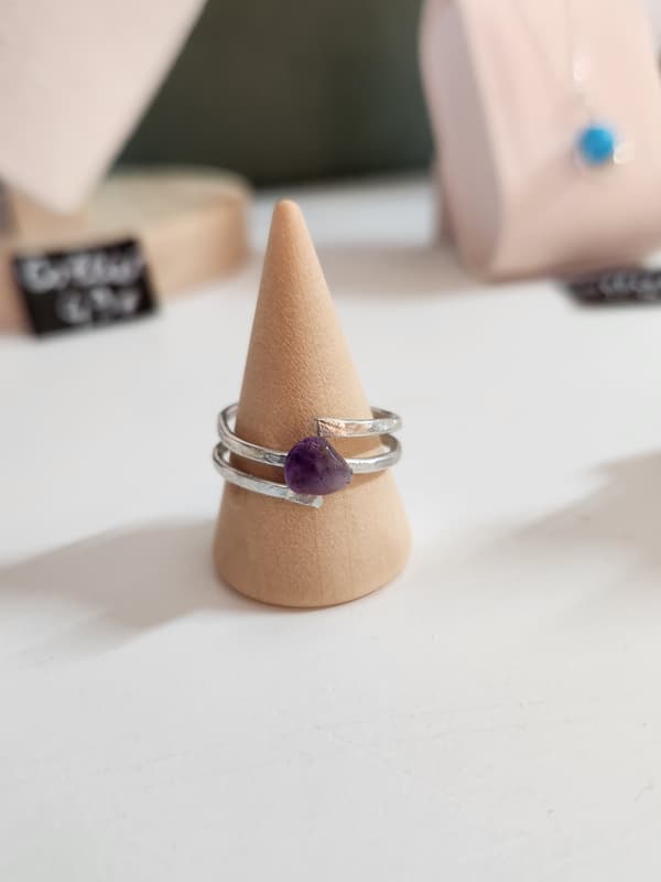 Bague Purple - Aluminium & Améthyste