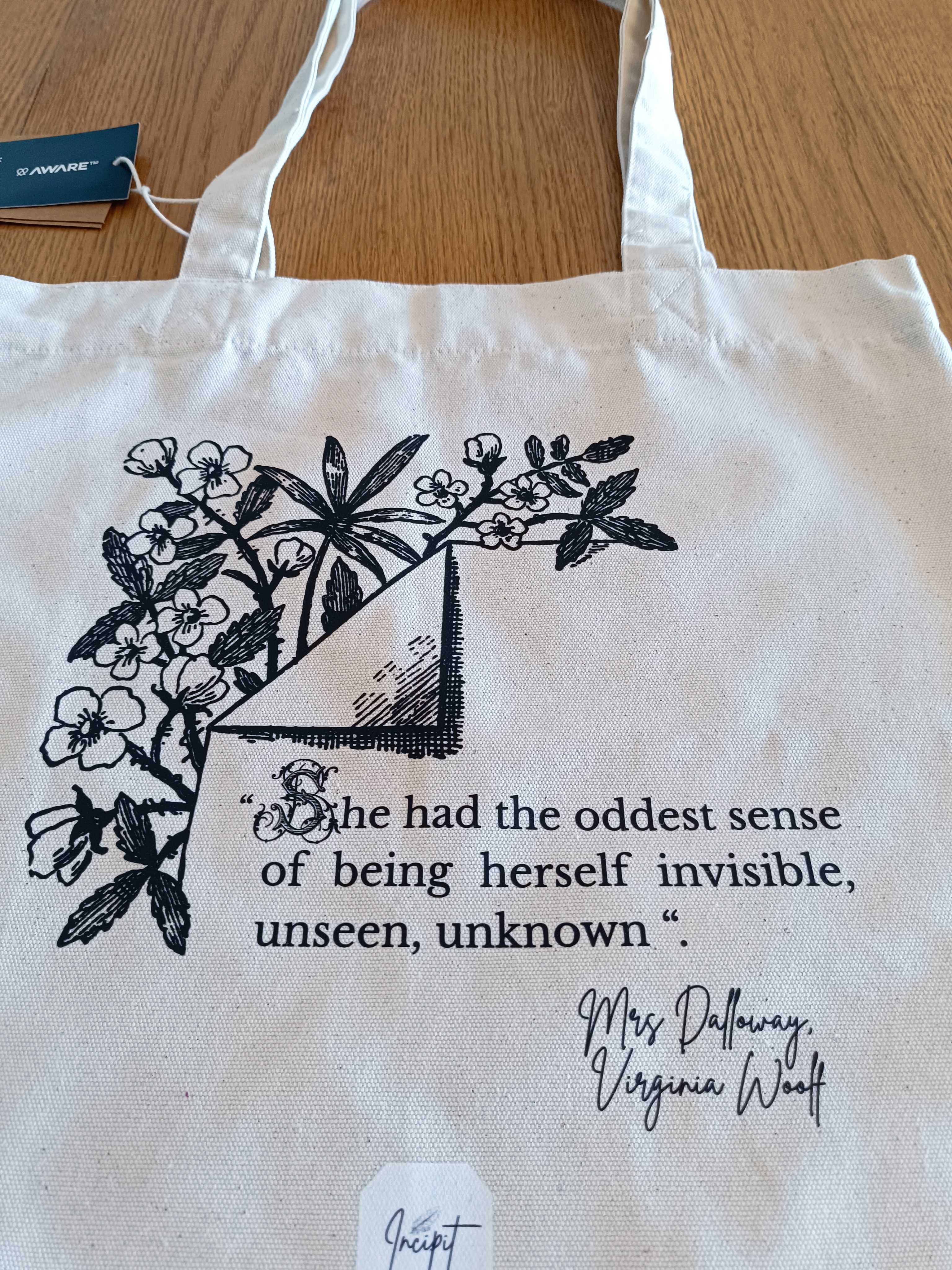 Image front Totebag littéraire Virginia Woolf – Mrs Dalloway 