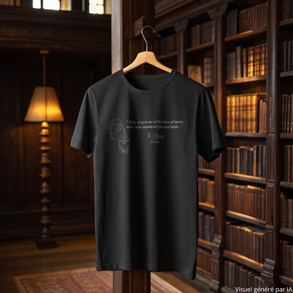 Image front T-shirt “Sing to me of the man, Muse” – The Odyssey Homer - Version Anglais