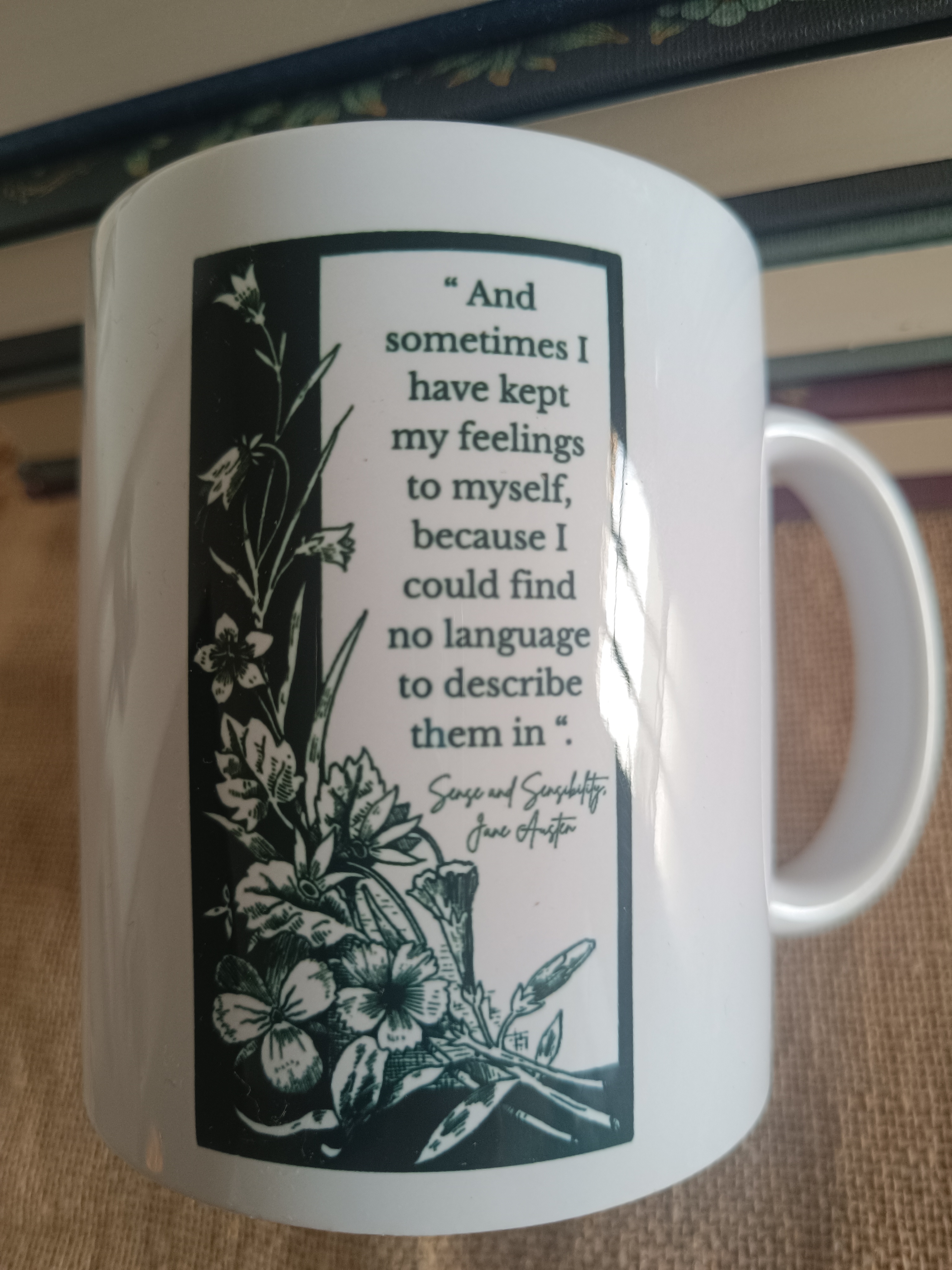 Image front Mug littéraire Jane Austen – And sometimes I have kept my feelings