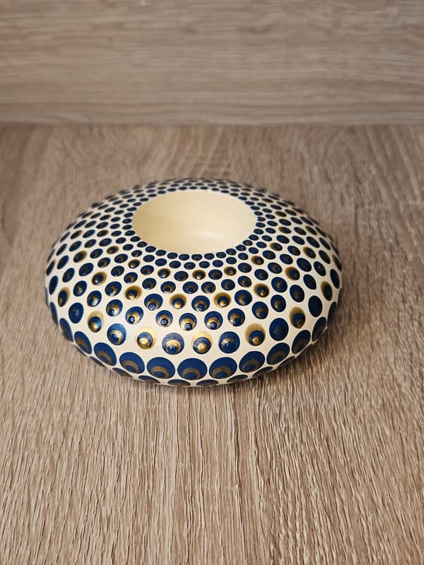 Bougeoir "Clarté et intuition " Pièce unique Bleu Nuit et Or 