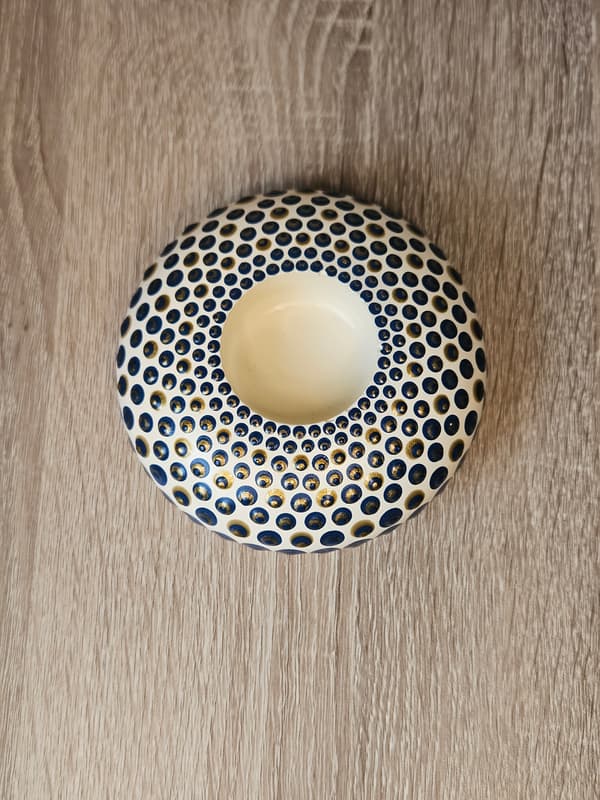 Bougeoir "Clarté et intuition " Pièce unique Bleu Nuit et Or  - Image