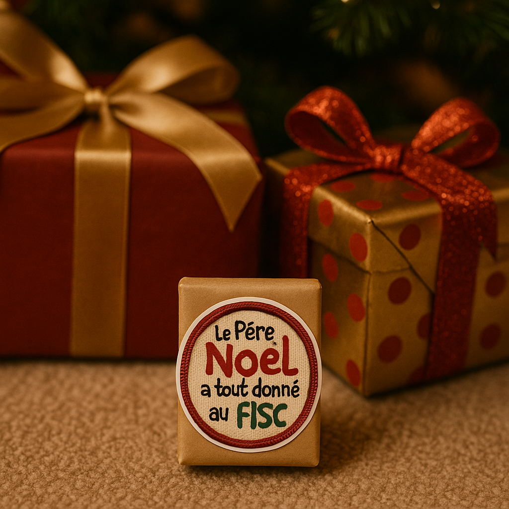 Sticker Noël "Le Père Noël a tout donné au fisc" 💸
