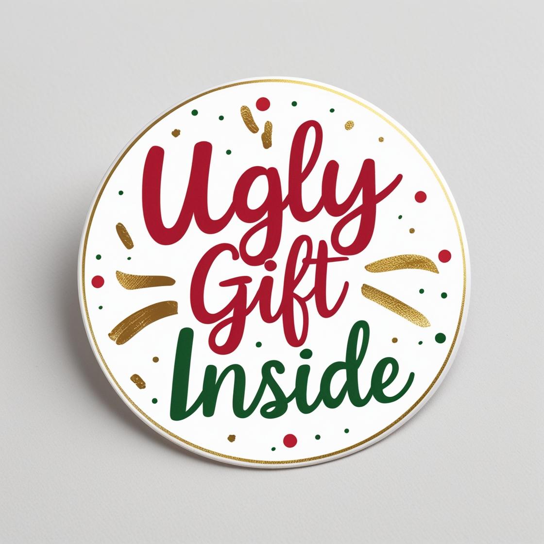 Sticker rond – Ugly Gift Inside