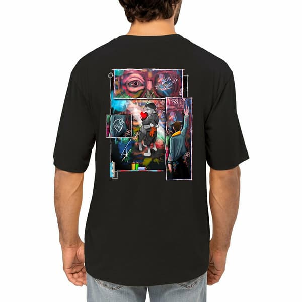 T-shirt oversize unisex urban graffiti - Image