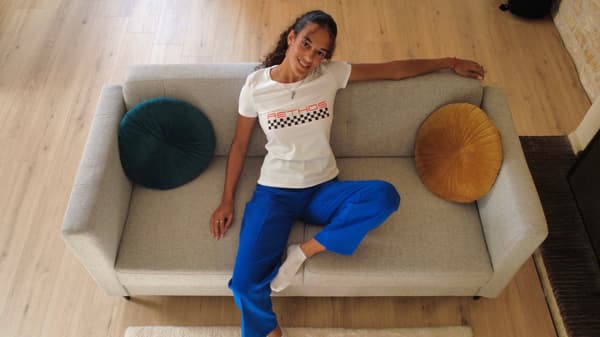 Image back T-shirt Femme Made in France Aethos x Automobile : damier