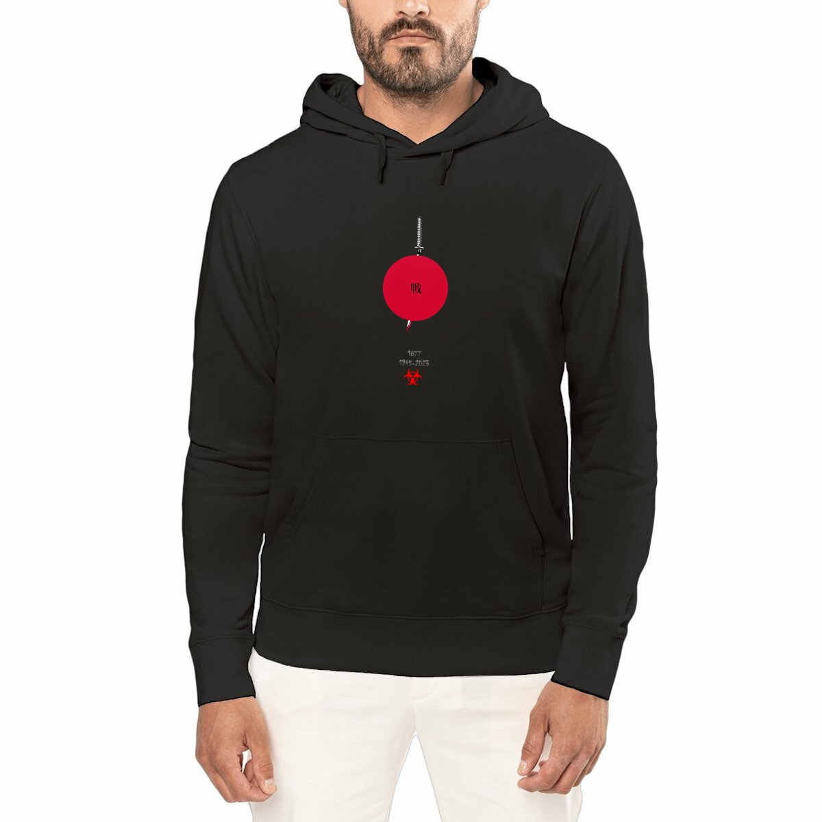 Image front Sweatshirt-hoodie-graphique-steetwear-Voie-du-samouraï-Philosophie-symbolisme