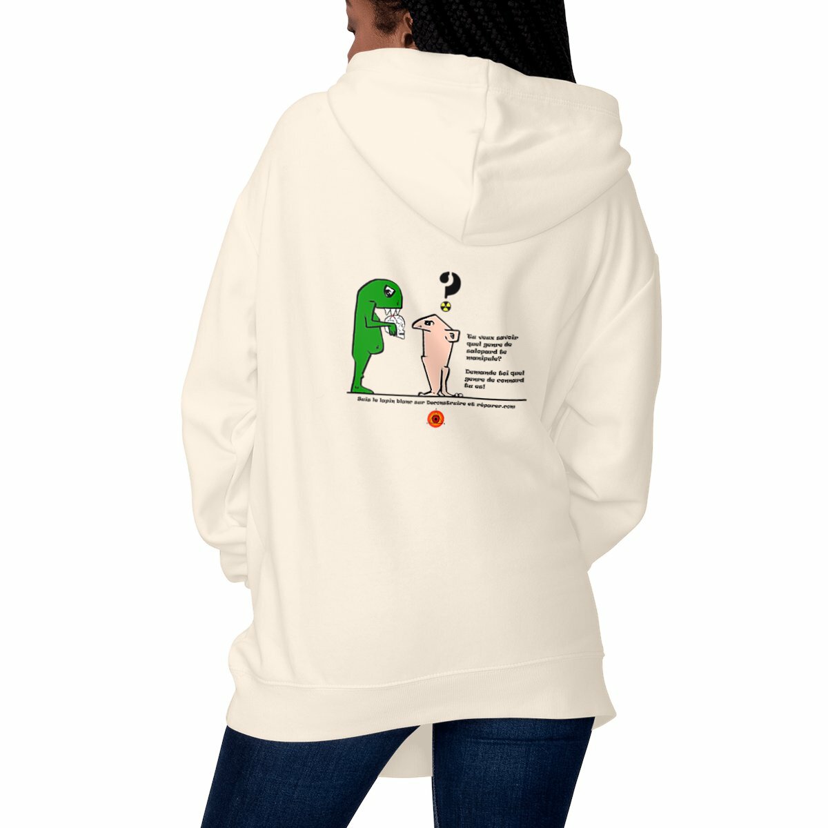 Image front Sweatshirt-hoodie-graphique-Humour-théorie-du-complot