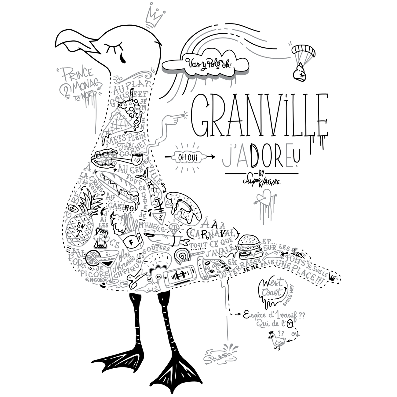 Image back Affiche d'art Granville j'Adore