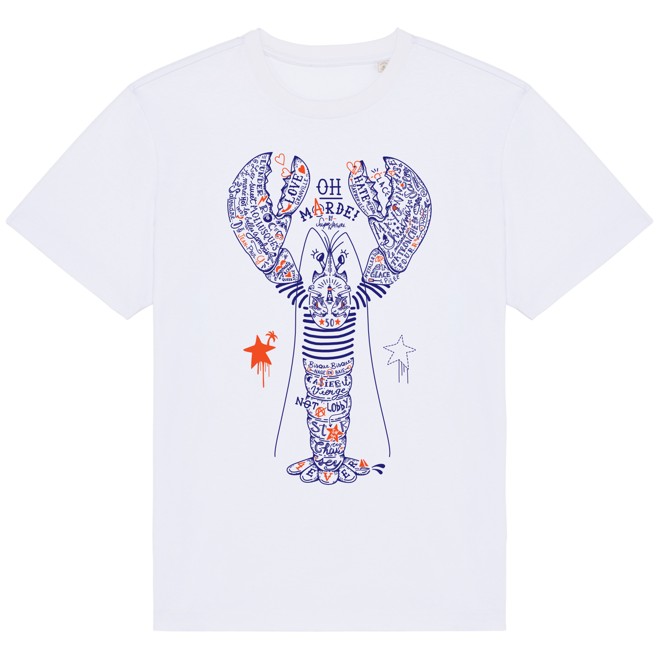 Image front T-shirt Unisexe Oversized - Homard Bleu de Chausey Rebel