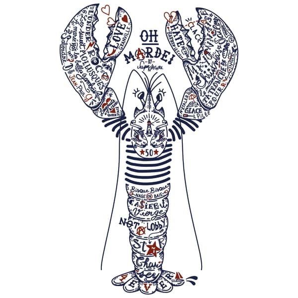 Image back T-shirt unisexe léger : Homard de Chausey Rebelle