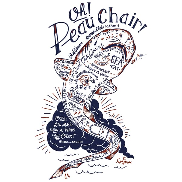 Image back T-shirt unisexe léger : Roussette Tatouée aux jeux de mots musclées