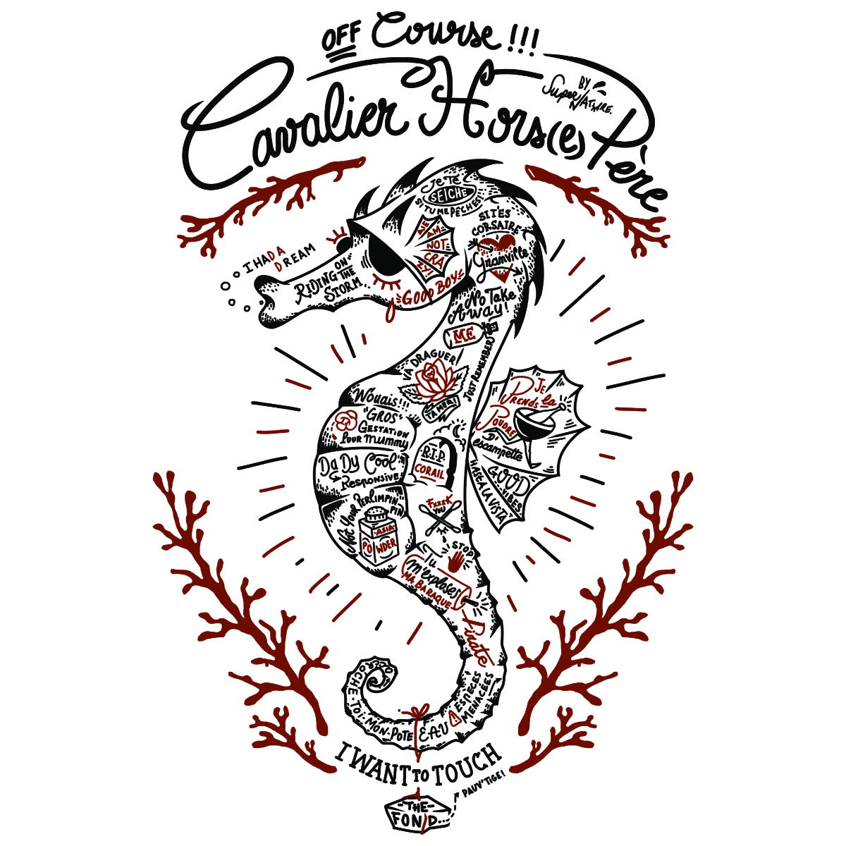 Image back T-shirt unisexe léger - Hippocampe Tatoué et Paternité Engagée