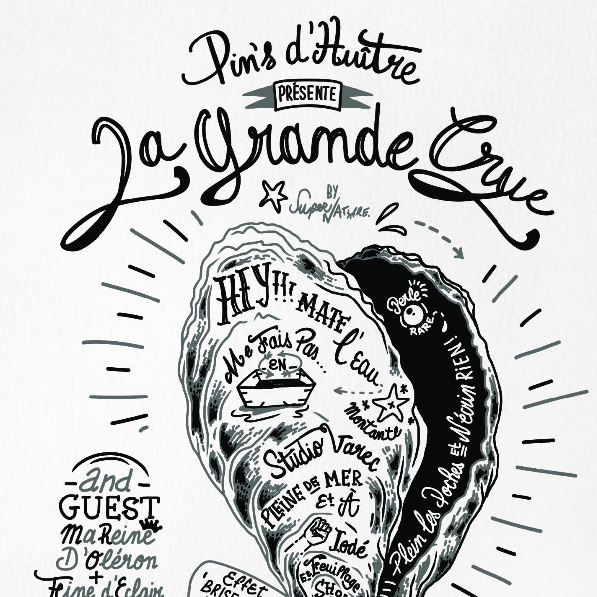 Image back Poster vertical : Huître tatouée, pinup libre et féministe