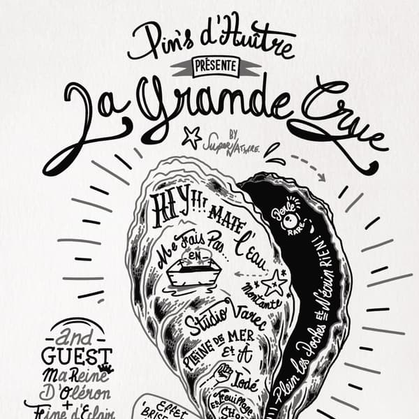 Image back Poster vertical : Huître tatouée, pinup libre et féministe