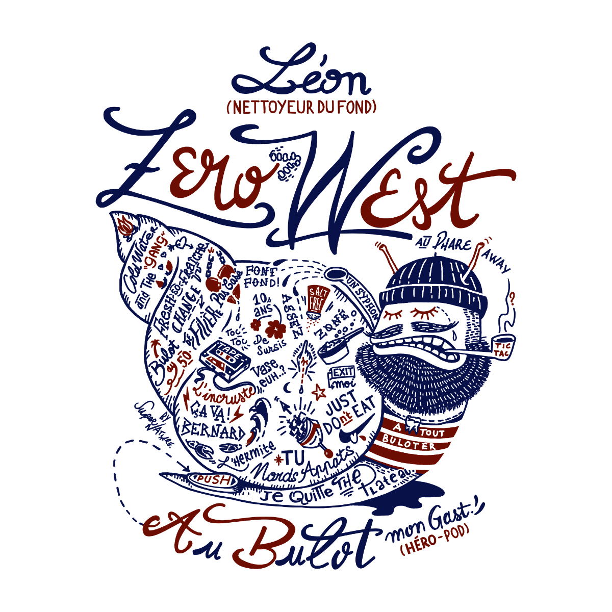 Image back T-shirt unisexe léger Bulot Léon, le héros des mers