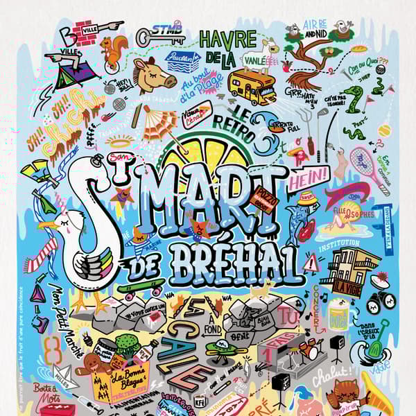 Image back Poster vertical : Voyage humoristique à Saint-Martin de Bréhal