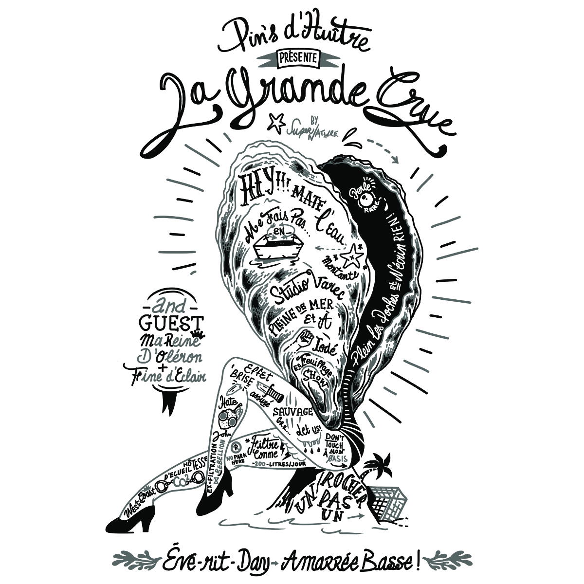 Image back T-shirt unisexe léger Huitre Pin Up Tatouée - Affirmation et Style