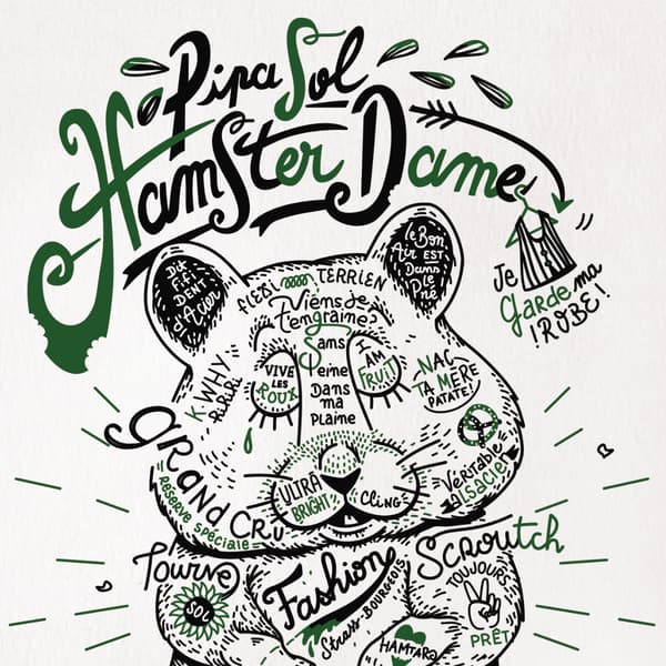 Image back Poster vertical : Hamster mignon tatoué en quête de nature