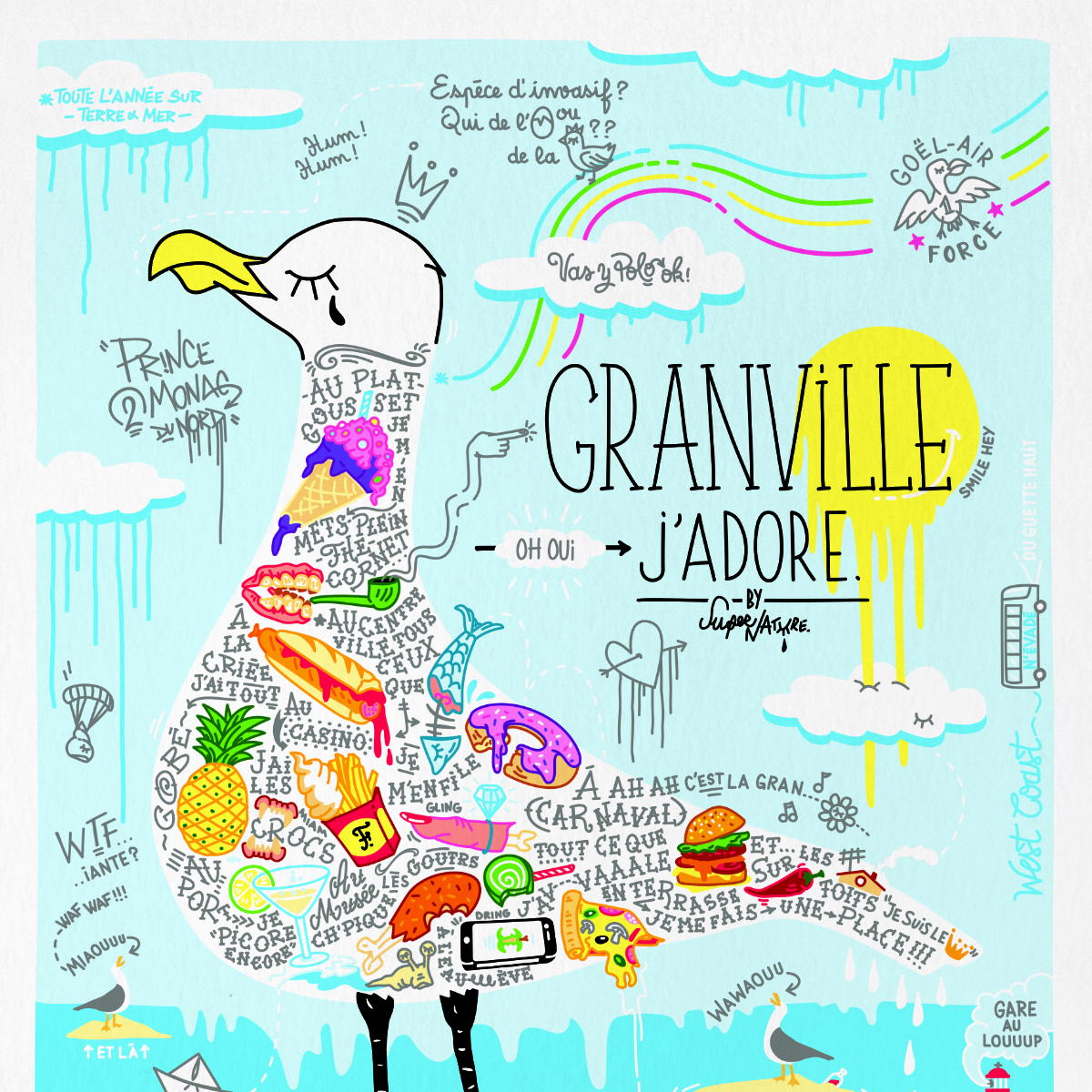 Image back Poster vertical : Parcours du goéland granvillais au carnaval