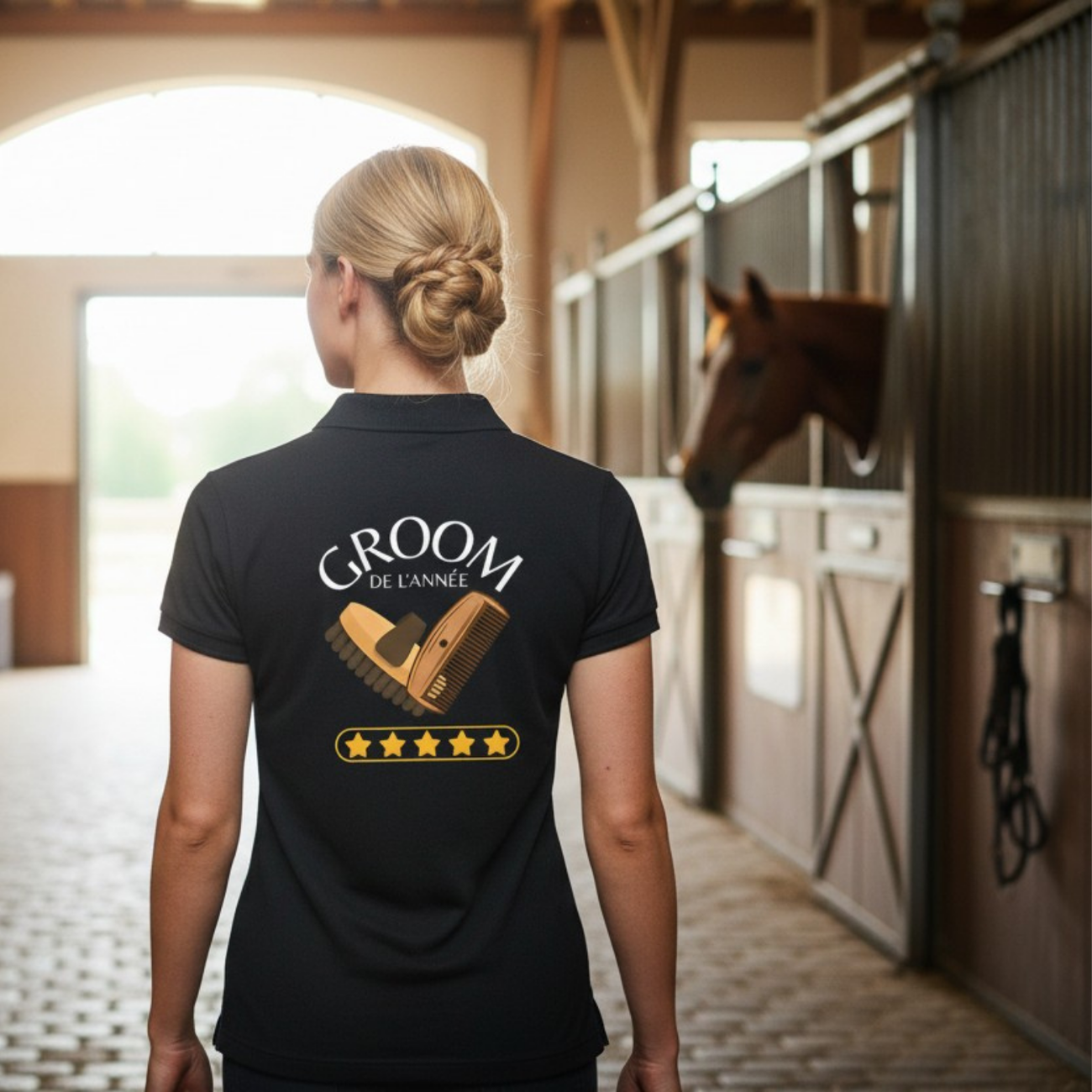 Image front Polo Femme - Groom de l'année - Humour