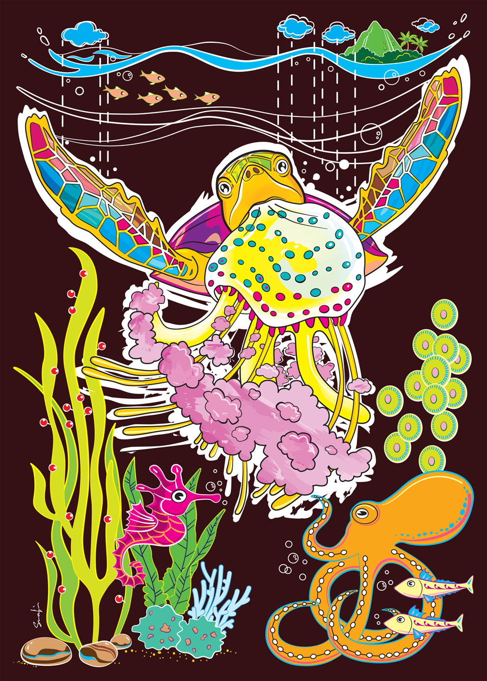Image front Hawksbill Artist's Collection unisex t-shirt