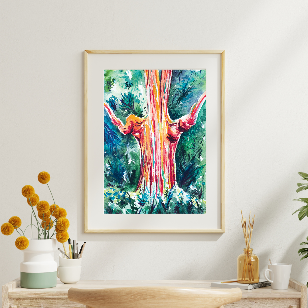 Image front Affiche Eucalyptus arc-en-ciel (A4 ou A3) - Fabrication française - Qualité premium