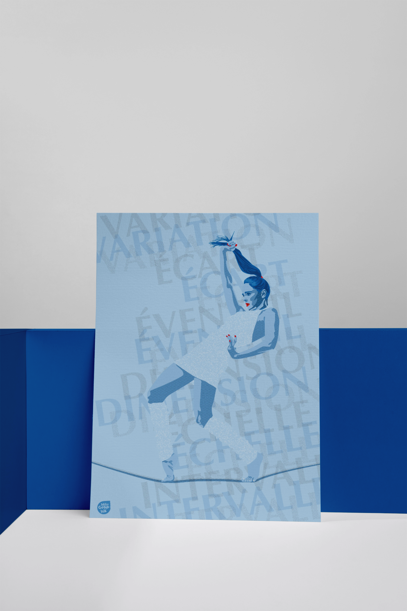 Image back L'Équilibriste Bleue Typographique