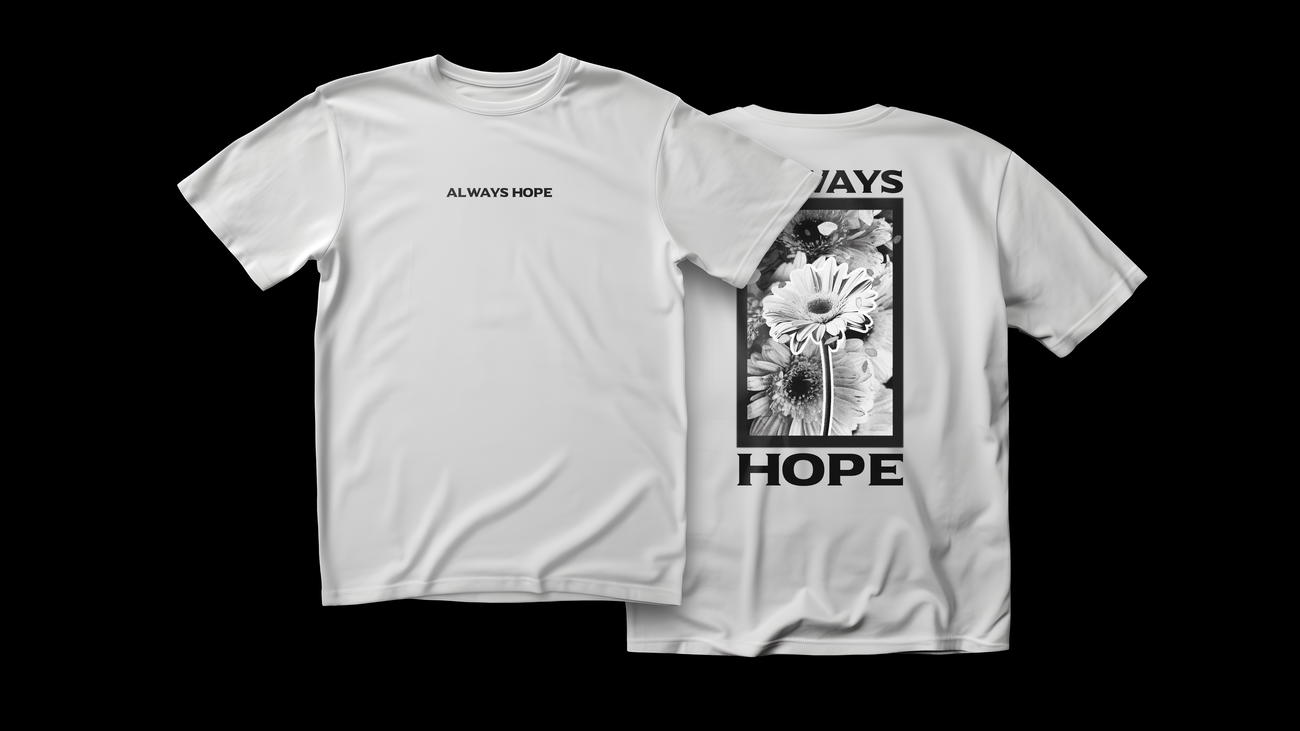 Image back t-shirt blanc oversized. ✦ always hope.