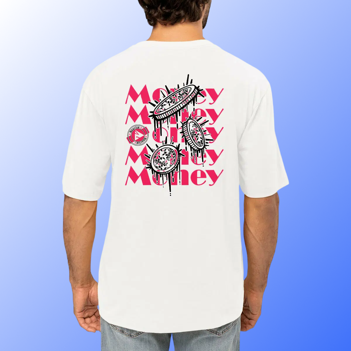 Image front Master Tee « Raining coins » V2 oversize [unisexe/blanc]