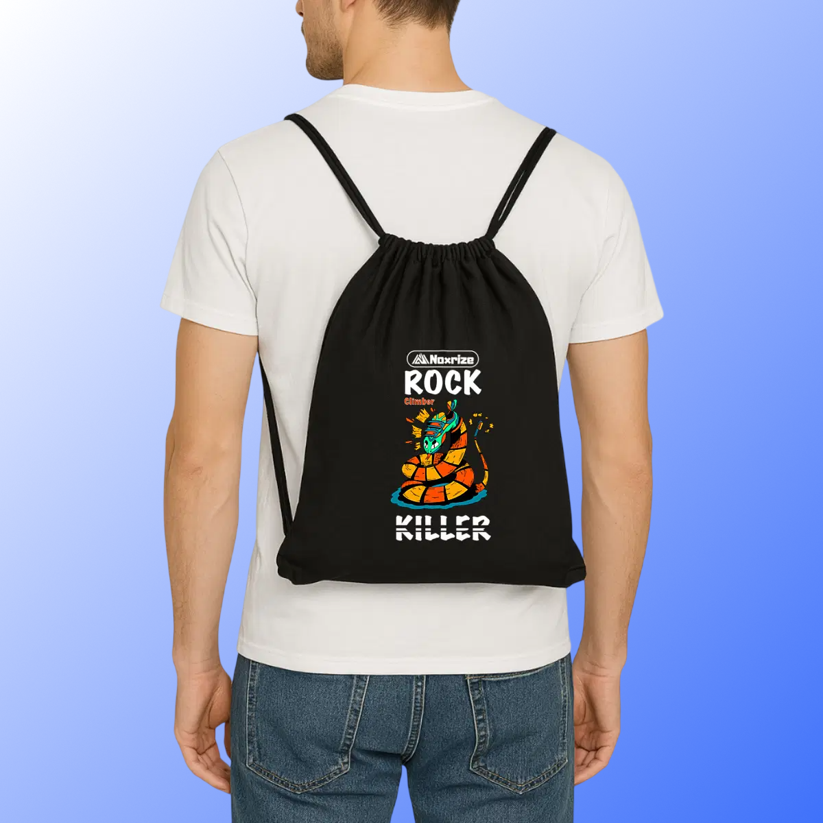 Image front Sac à cordelettes « Rock killer » noir (Noxrize escalade)
