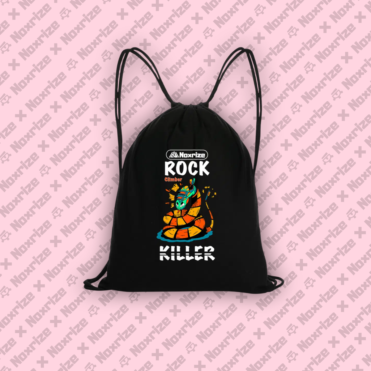 Image back Sac à cordelettes « Rock killer » noir (Noxrize escalade)