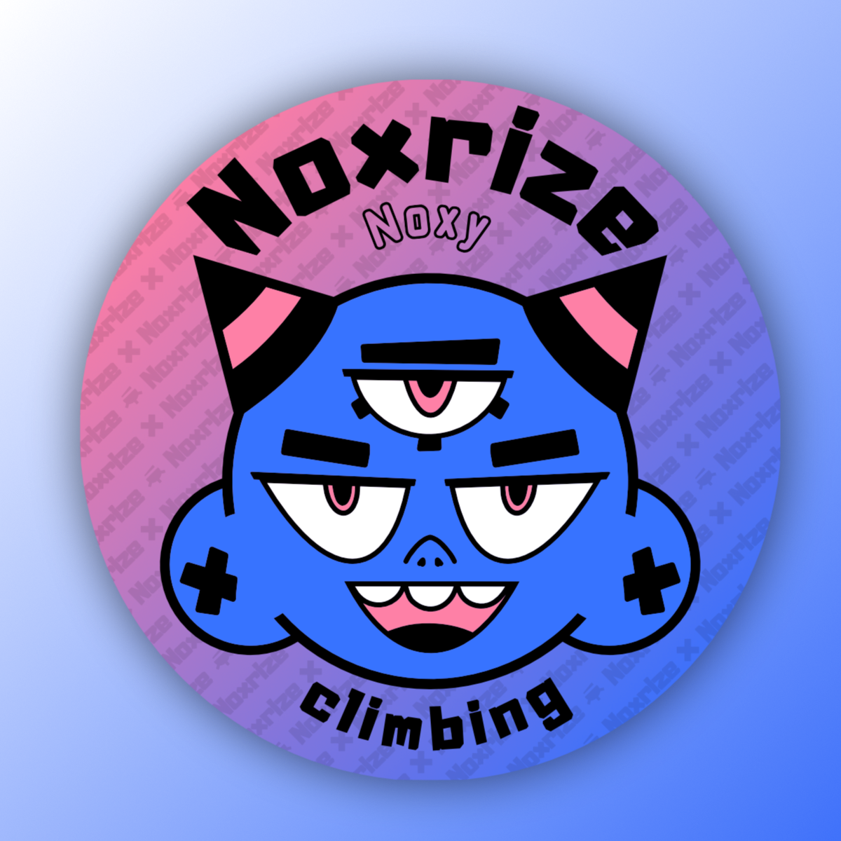 Image front Sticker « Noxy » [rond/bleu]