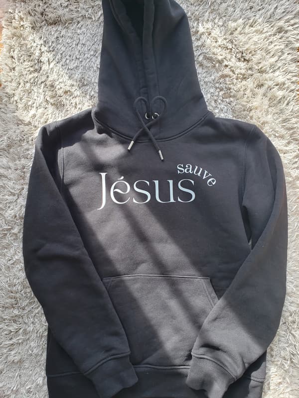 Sweat à capuche chrétien épais - Jésus sauve - Image