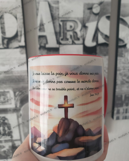Mug chrétien personnalisable - céramique & anse coeur - Image