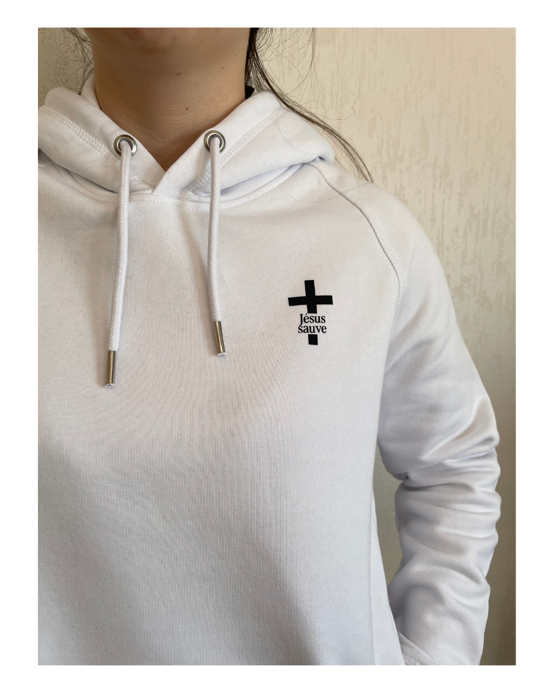 Sweat chrétien droit - Croix Jésus sauve - Image