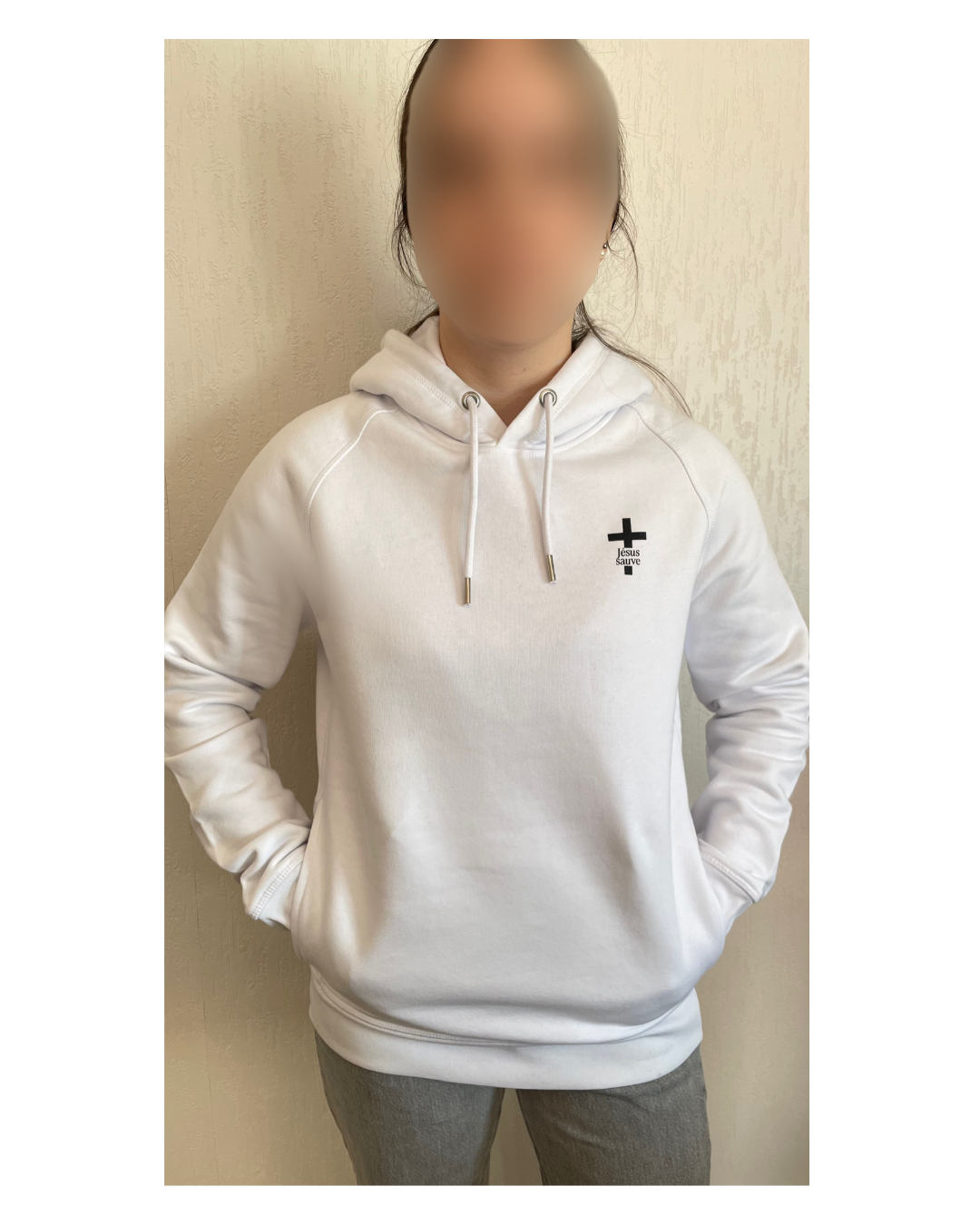 Sweat chrétien droit - Croix Jésus sauve