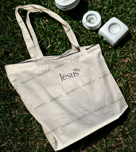 Tote bag chrétien large et épais - Jésus sauve - Image