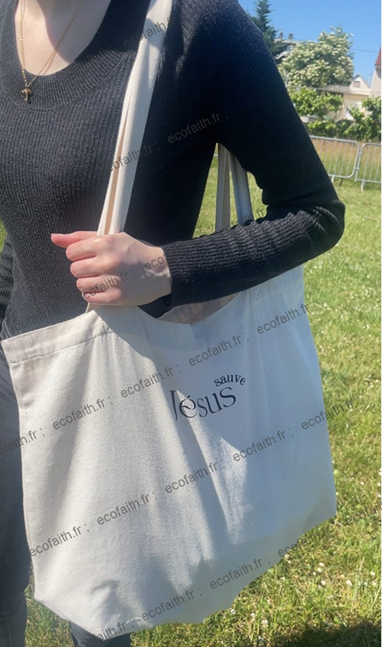 Tote bag chrétien large et épais - Jésus sauve
