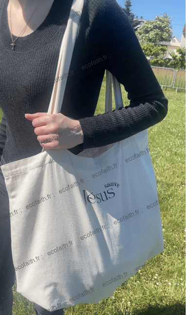 Tote bag chrétien large et épais - Jésus sauve