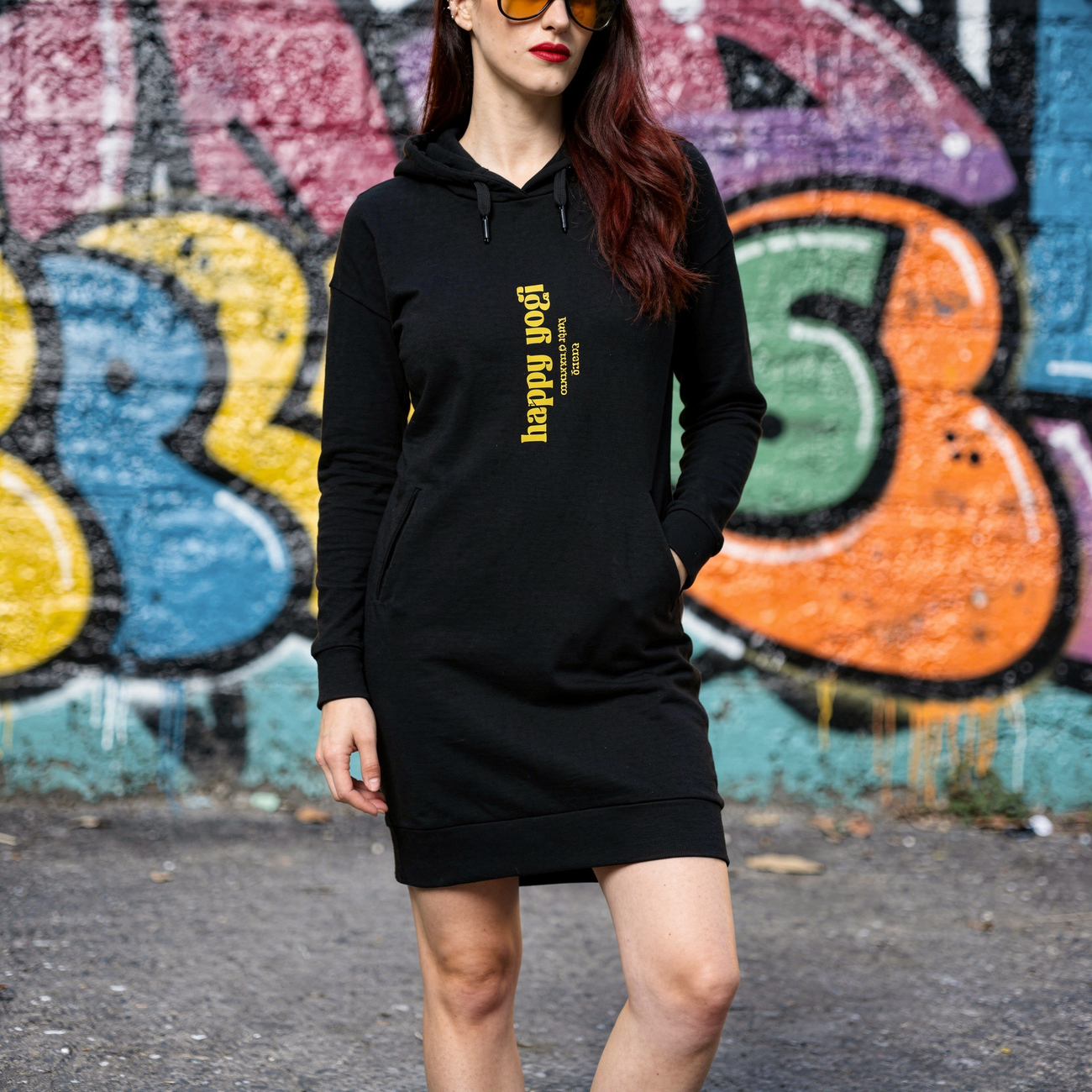 Image front Robe sweat "happy yogi"