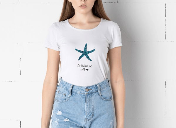 Image front T-shirt femme en coton bio Summer vibes
