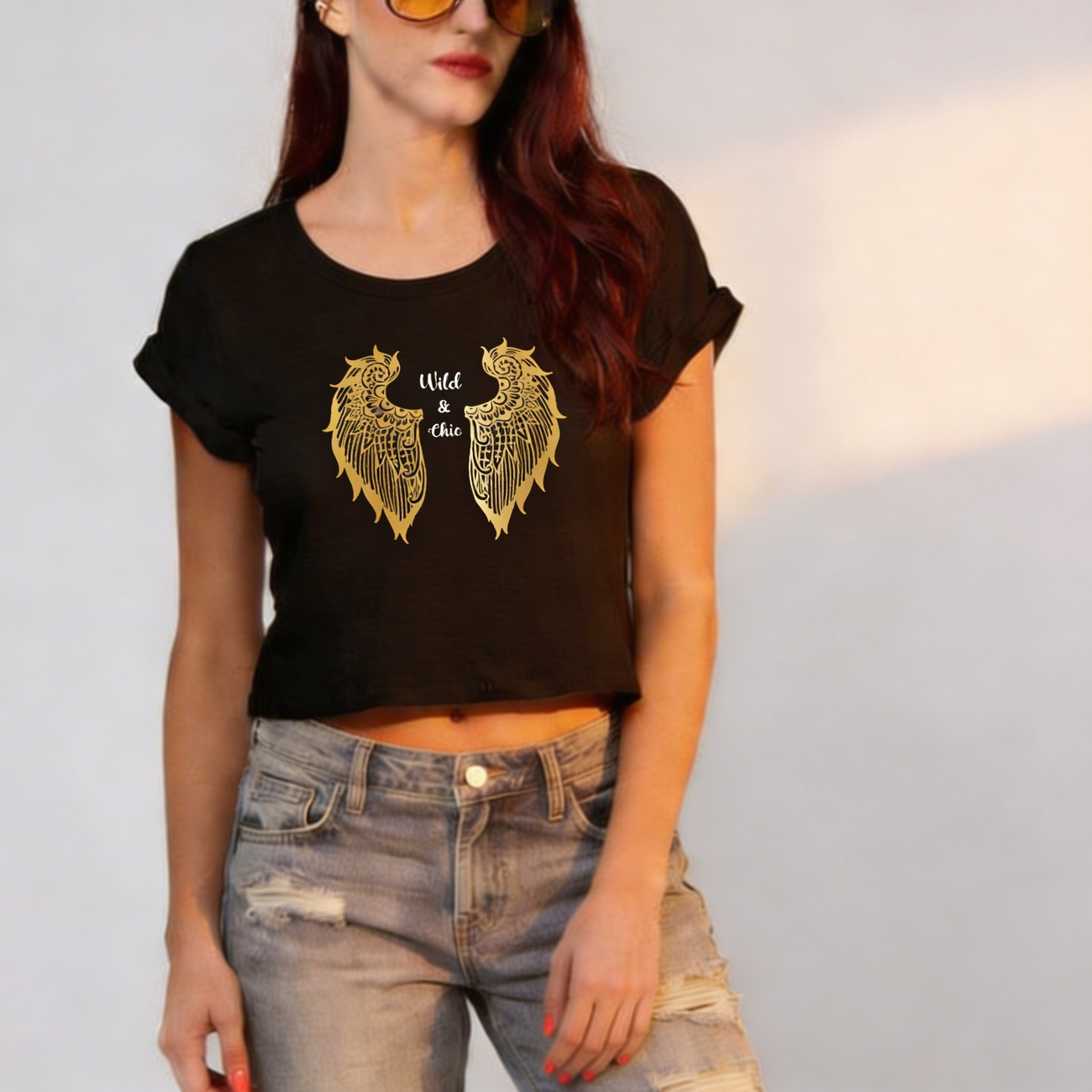 Image front Crop top  "wild & chic" 🖤✨
