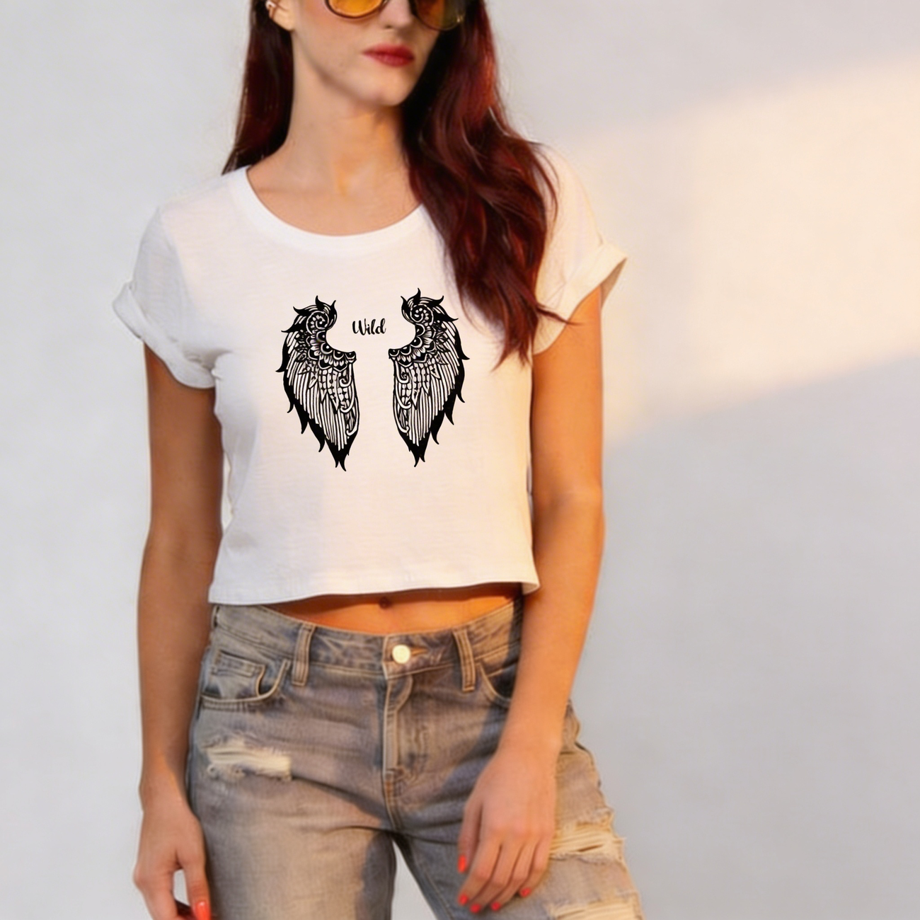 Image front crop top  wild wings